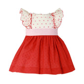 Miranda Girls Red Plumeti Cotton Dress